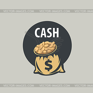 Logo bag of money - vector image