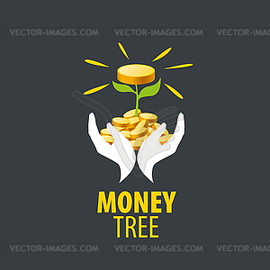 Logo money tree - vector image