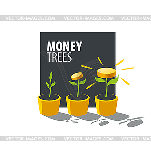 Logo money tree - color vector clipart