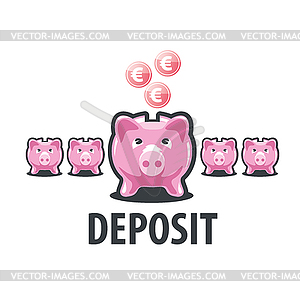 Logo piggy bank - royalty-free vector image
