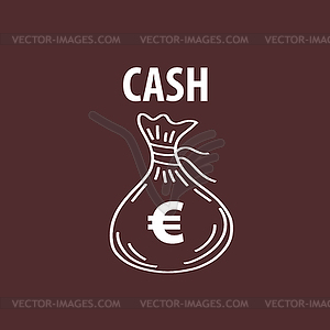 Logo bag of money - color vector clipart