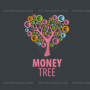 Logo money tree - vector clip art