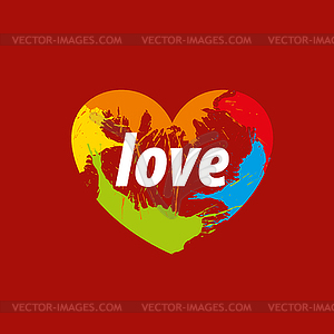 Logo heart splash - vector image