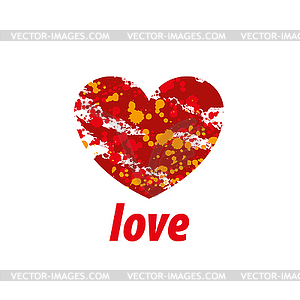 Logo heart splash - vector clipart / vector image