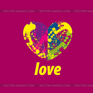 Logo heart splash - vector clipart