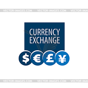 Logo currency exchange - vector image