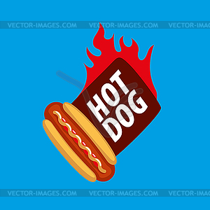 Logo hot dog - vector clipart