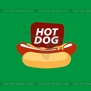 Logo hot dog - vector image