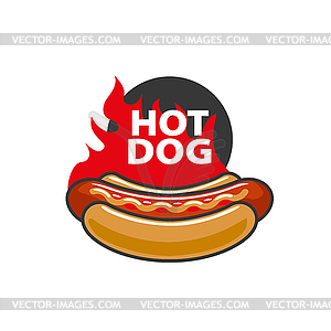 Logo hot dog - vector image