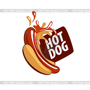 Логотип хот-дог - векторизованное изображение
