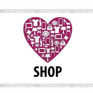 Логотип магазин - векторное изображение клипарта