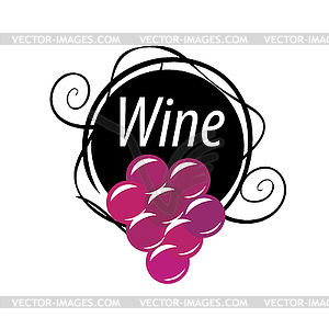 Bunch of grapes for wine logo - vector clipart