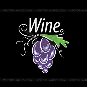 Bunch of grapes for wine logo - vector clipart