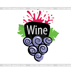 Гроздь винограда для производства вина логотипа - векторное изображение