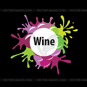 Bunch of grapes for wine logo - vector clipart