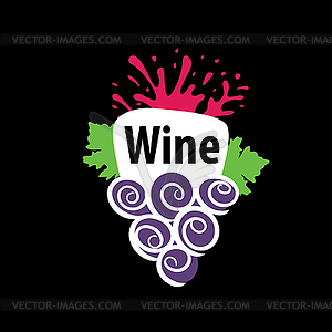 Bunch of grapes for wine logo - vector clipart / vector image