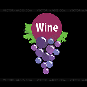 Bunch of grapes for wine logo - vector image