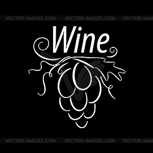 Bunch of grapes for wine logo - vector image