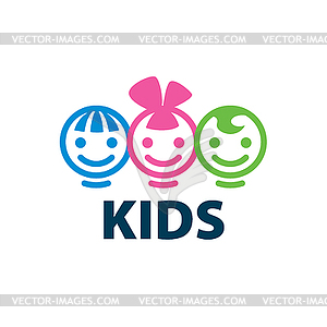 Logo kids - color vector clipart