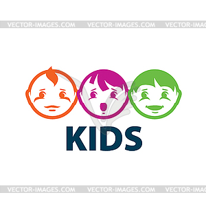 Logo kids - vector image