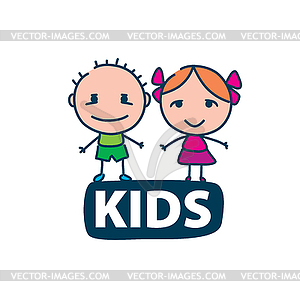 Logo kids - vector clip art