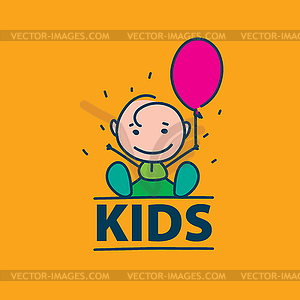 Logo kids - vector clipart