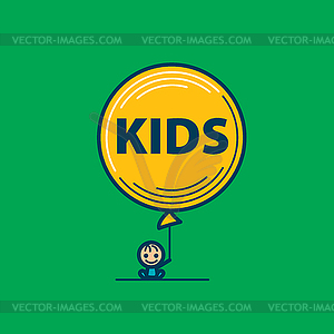 Logo kids - stock vector clipart