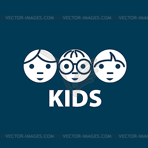 Logo kids - vector image