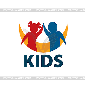 Logo kids - vector image