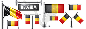 Set of national flag of Belgium in various - vector EPS clipart