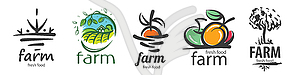 Set of logos for agriculture and farms - vector clip art