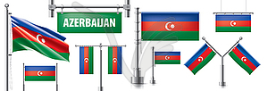 Set of national flag of Azerbaijan in various - vector EPS clipart