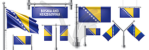 Set of national flag of Bosnia and Herzegovina - vector clipart