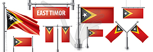 Set of banners with national flag of East Timor - royalty-free vector image