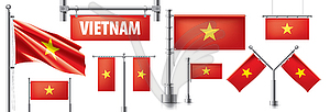 Set of national flag of Vietnam in various - vector clip art