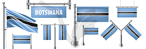 Set of national flag of Botswana in various creativ - vector clipart