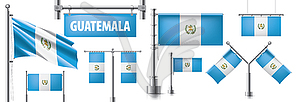 Set of national flag of Guatemala in various - vector image