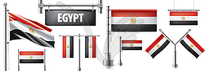 Set of national flag of Egypt in various creative - vector clipart / vector image