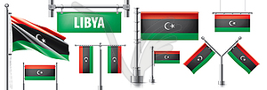 Set of national flag of Libya in various creative - vector clipart