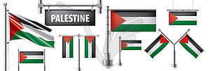 Set of national flag of Palestine in various - vector clipart