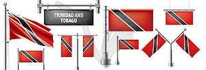 Set of national flag of Trinidad and Tobago - color vector clipart