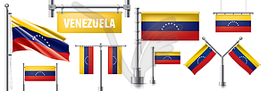 Set of national flag of Venezuela in various - vector clipart