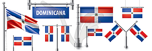 Set of national flag of Dominicana in various - vector image