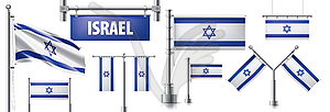 Set of national flag of Israel in various creative - vector clipart