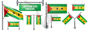 Set of national flag of Sao Tome and Principe - vector clip art