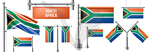 Флаг Южной Африки, - клипарт в векторе