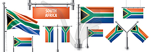 South Africa flag, - vector image