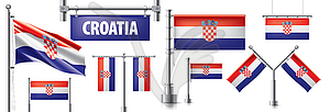 Set of national flag of Croatia in various - vector image