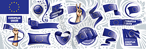 European union flag, - vector clipart