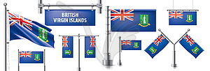 Set of national flag of British Virgin Islands - vector clipart